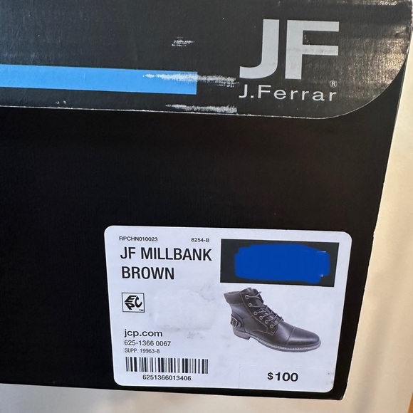 J. Ferrar Mens Millbank Flat Heel Lace Up Boots NWT Various Sizes Brown - Picture 9 of 10